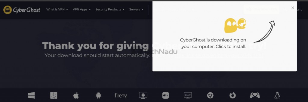 Downloading CyberGhost from Its Website