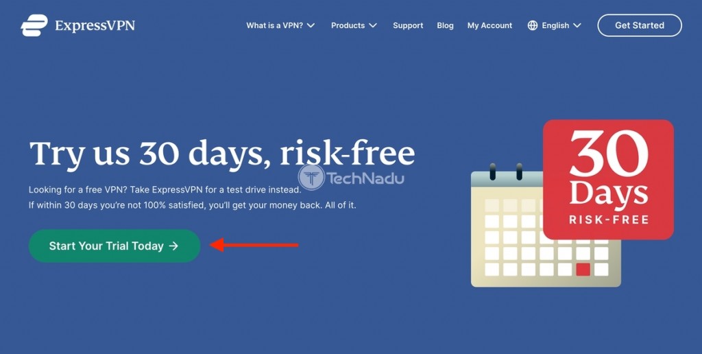 Try ExpressVPN's 30 days, risk-free trial.