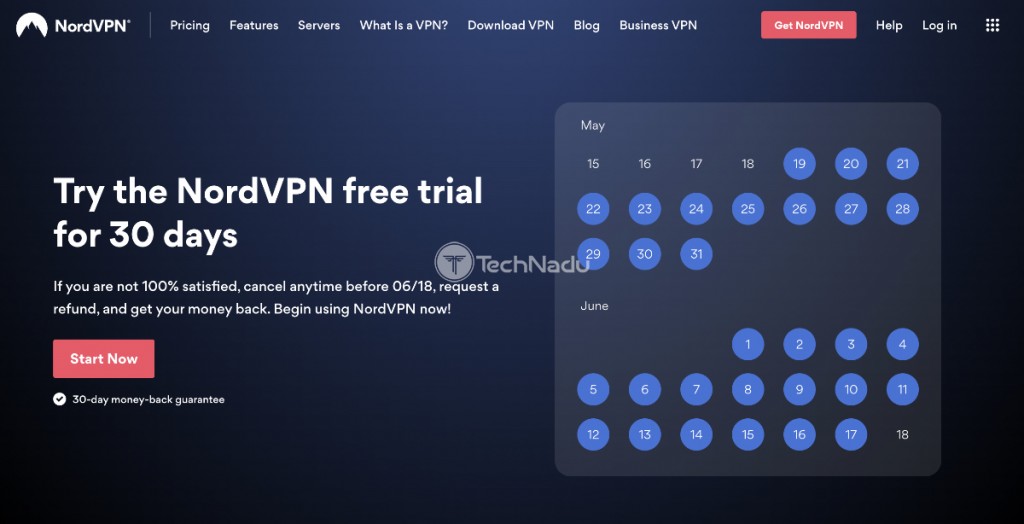 NordVPN Free Trial Landing Page