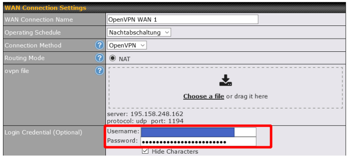 NordVPN username and password