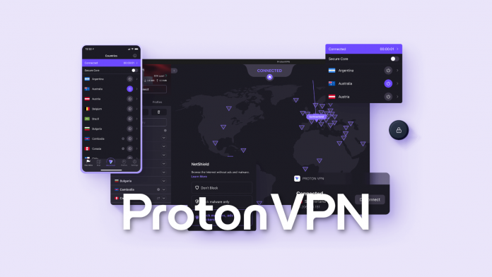 ProtonVPN Interface Design with Logo
