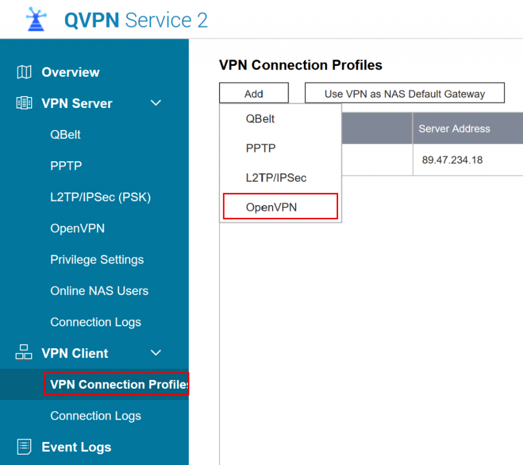 VPN Connection Profiles
