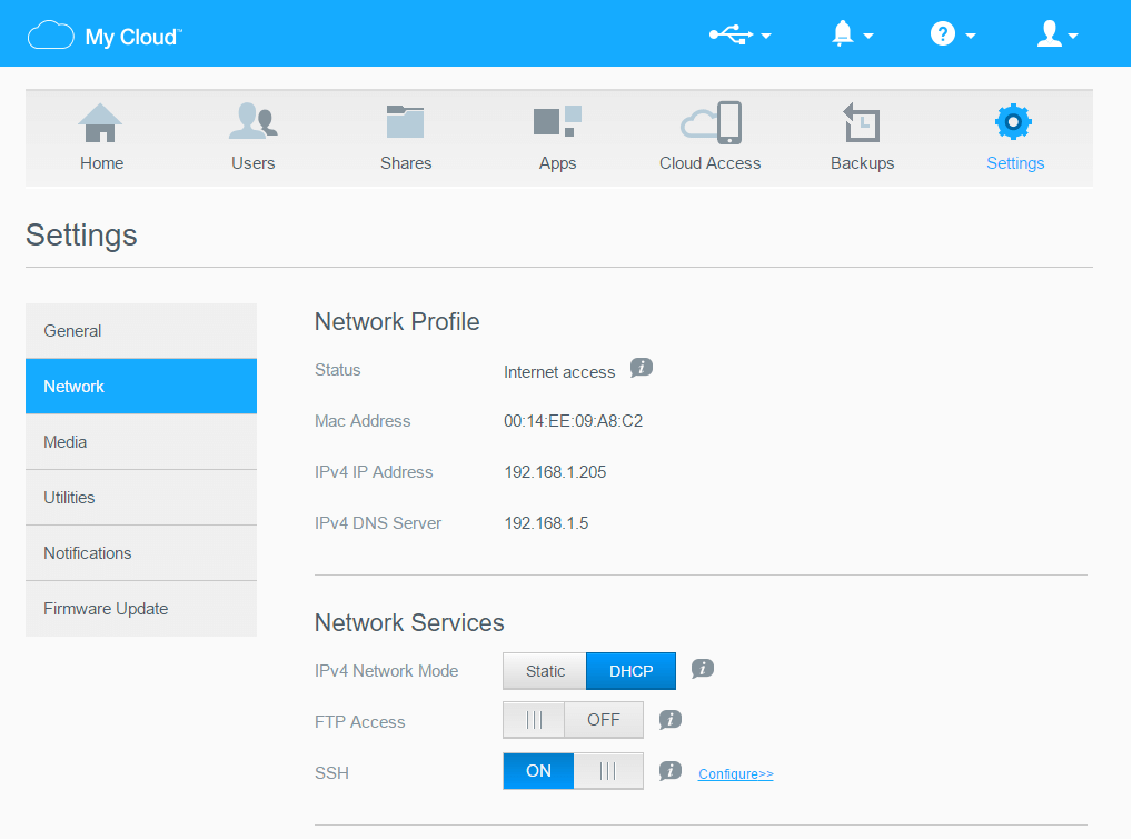 NordVPN on Western Digital My Cloud SSH connection setup