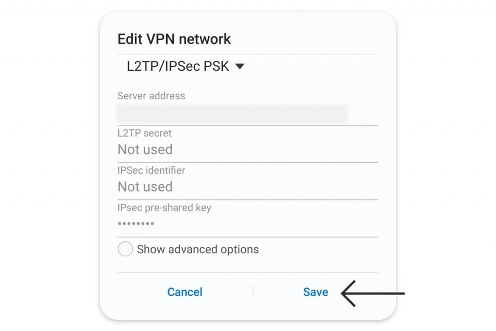 Edit VPN Network Prompt on Android