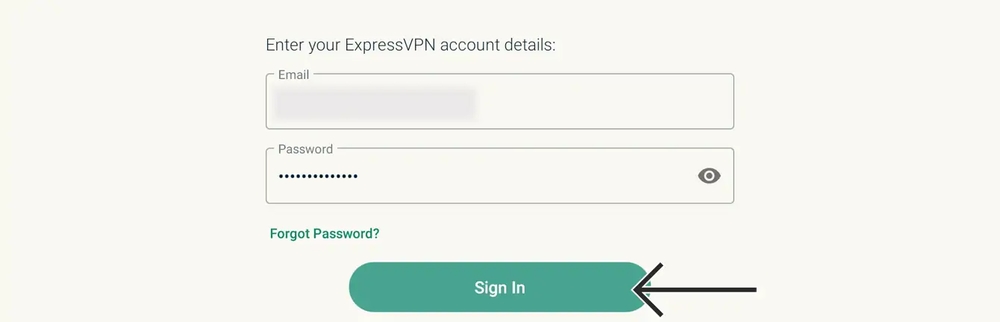 Signing In to ExpressVPN App on Firestick