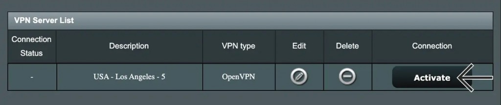 Activate VPN Connection on ASUS Router