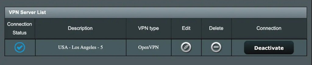 Deactivate VPN Connection on ASUS Router