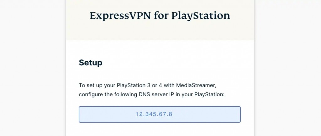 ExpressVPN PlayStation DNS Address