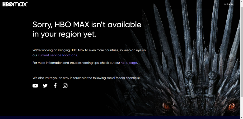 HBO Max error