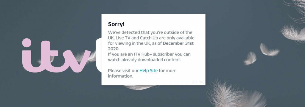 ITV Hub Error Message