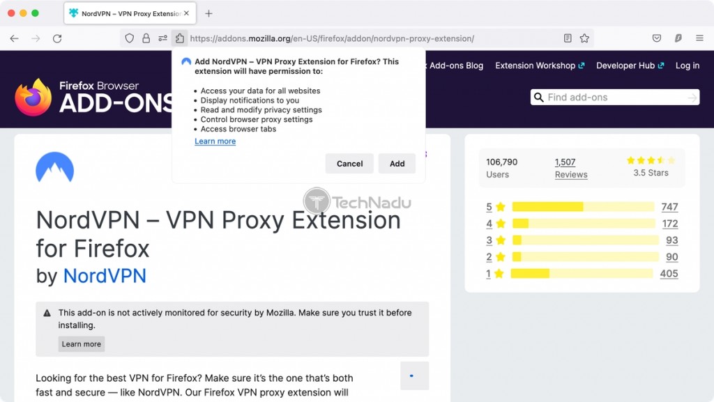 Installing NordVPN on Firefox