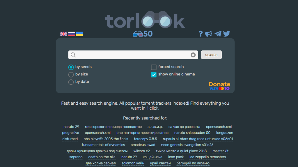 Torlook search engine