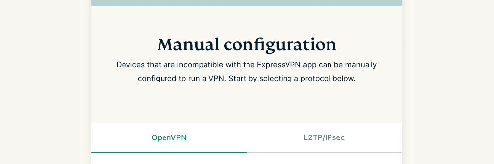 OpenVPN Configuration Window on ExpressVPN Website