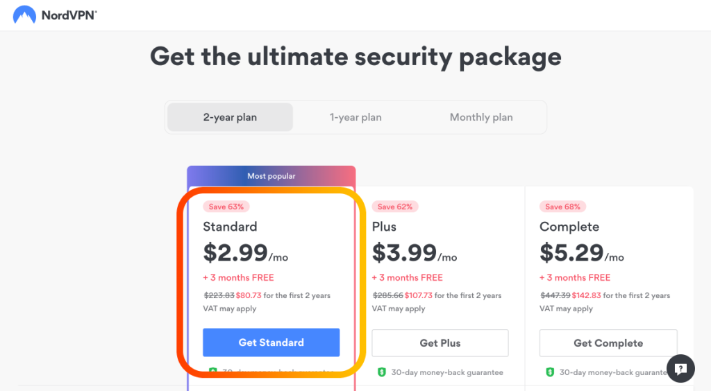 Final Step to Signing Up for NordVPN
