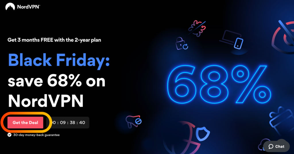 NordVPN Black Friday 2022 Landing Page