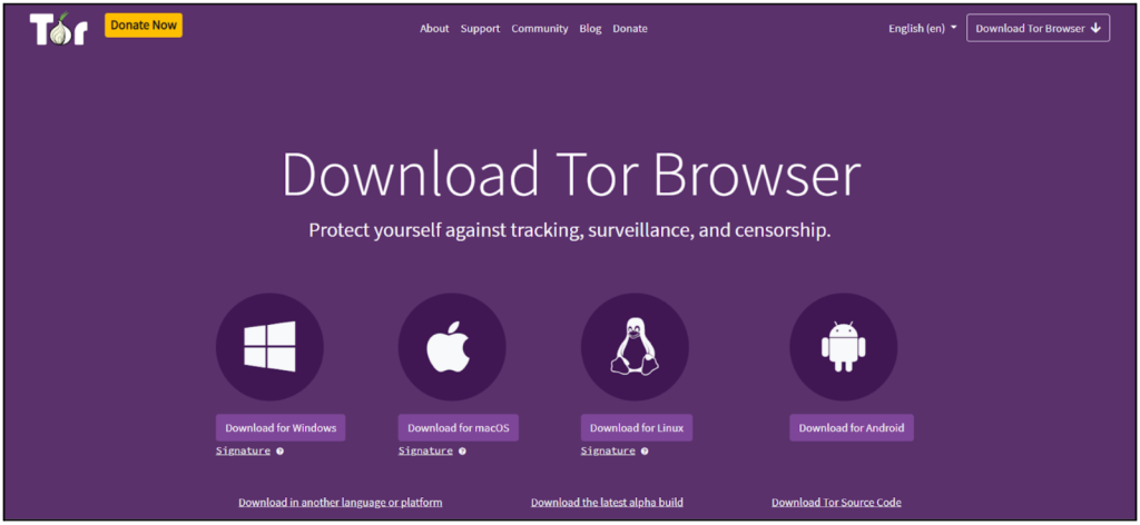 Tor Browser Home Page