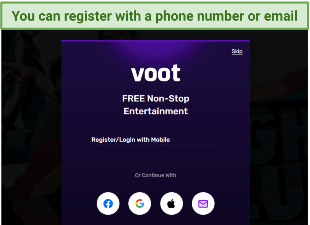 Voot Registration Form