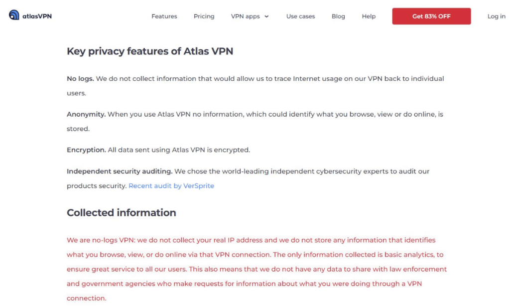 Atlas VPN Privacy Policy
