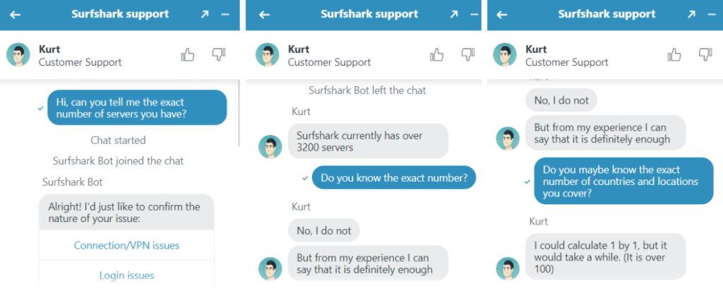 Talking to Surfshark Support About Server Count