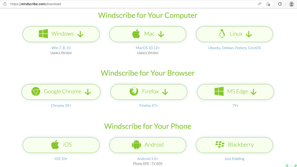 Windscribe Apps