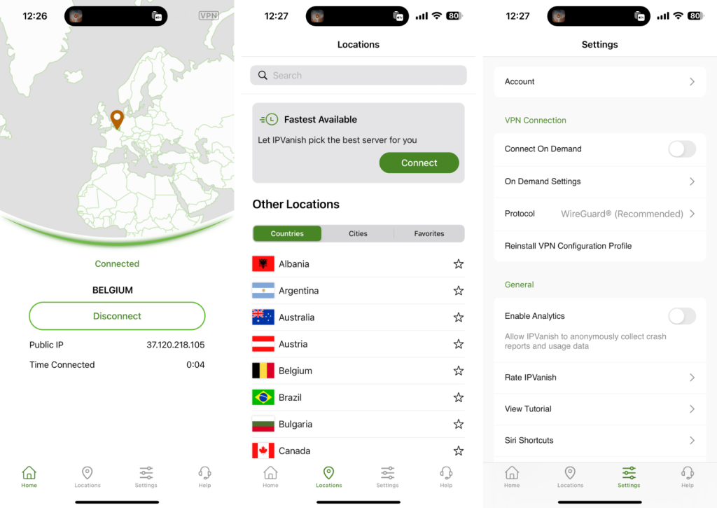 Ivacy VPN Interface on iPhone