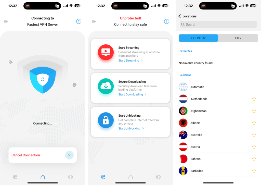 Ivacy VPN Interface on iPhone