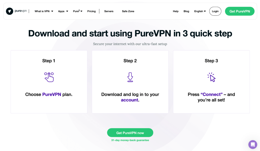 PureVPN Steps to Download Software