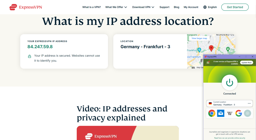Using ExpressVPN to connect to server in Germany