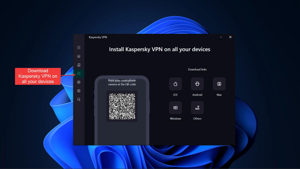 Installing Kaspersky VPN on other devices