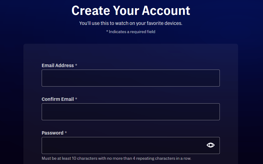 Creating an Account on HBO Max