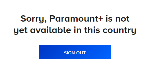 Paramount Plus Geo-Block Message