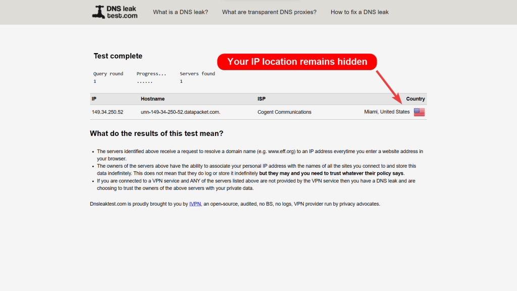 Testing Surfshark for DNS Leaks Using a US VPN Server