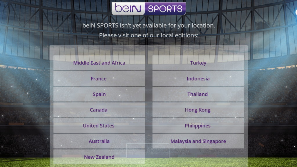 beIN Sports GeoBlock