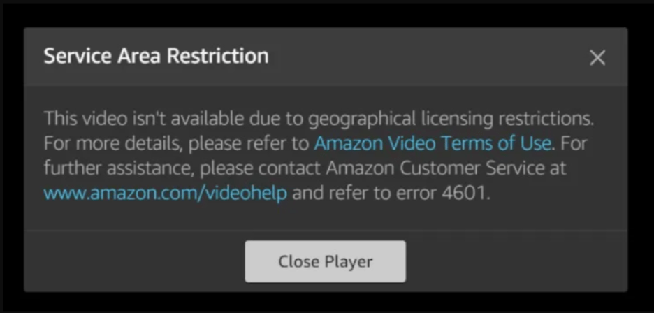 Amazon Prime Video Geo Block