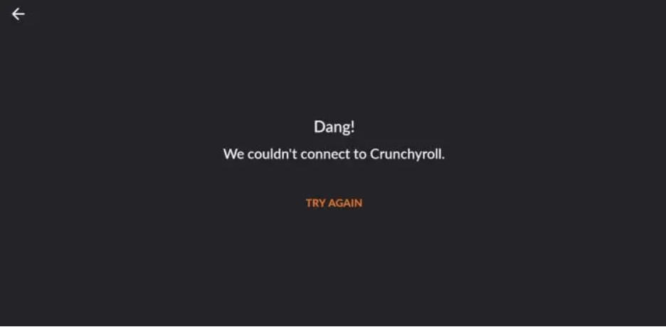 Chrunchyroll Error Message