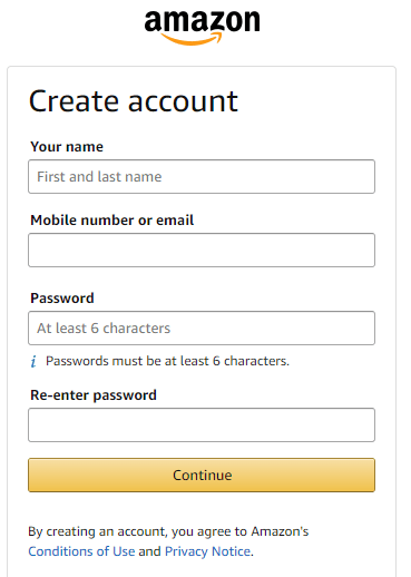 Creating Your Amazon Account