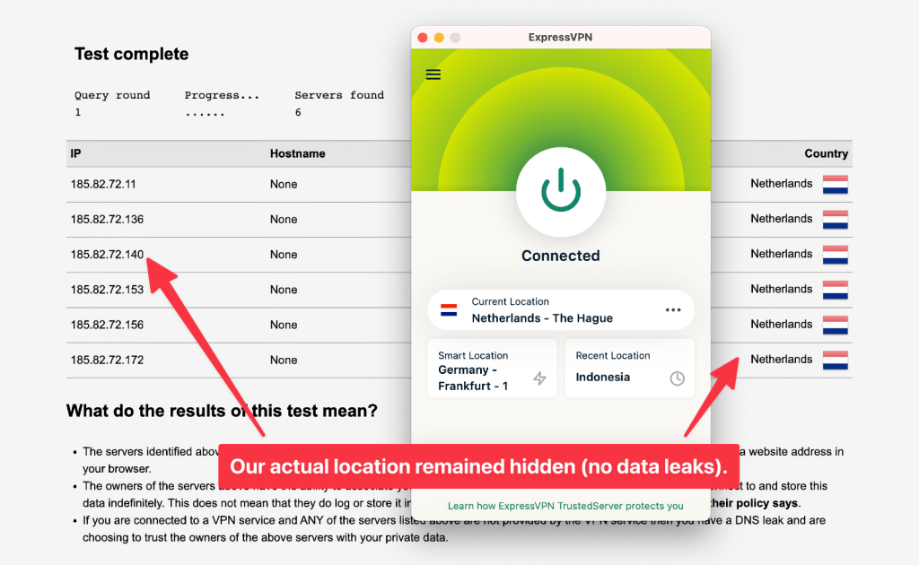 DNS Leak Test ExpressVPN