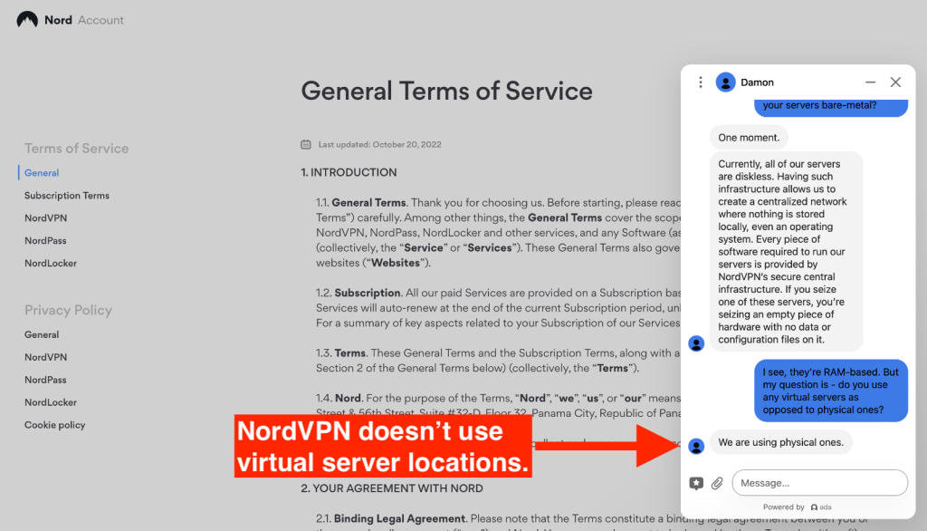 Inquiry About NordVPN Virtual Servers