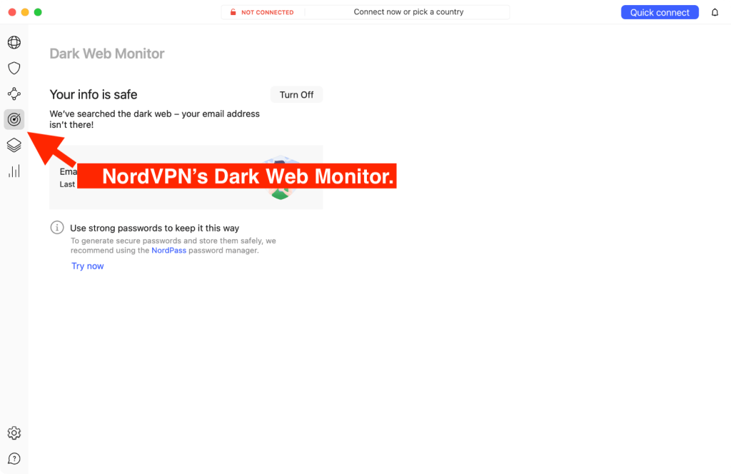 Steps to Enable Dark Web Monitor NordVPN