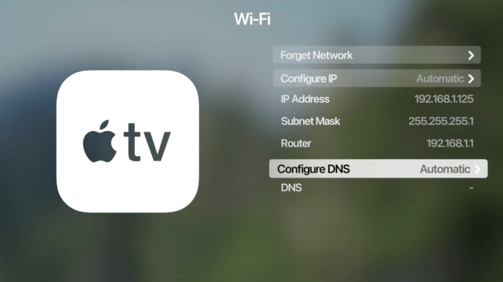 Configure DNS Option on Apple TV
