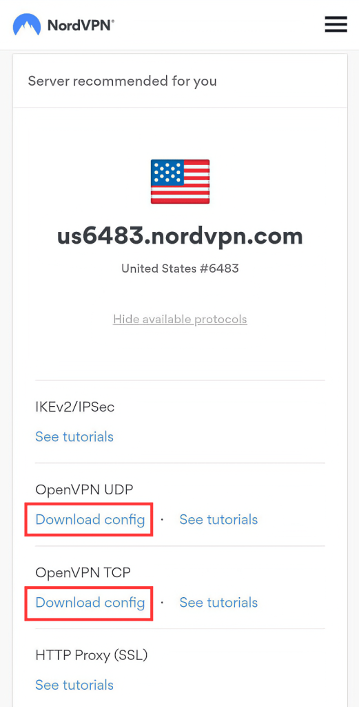 Downloading NordVPN OVPN File on Android