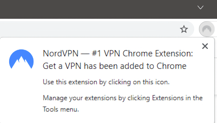 NordVPN Installed on Chrome