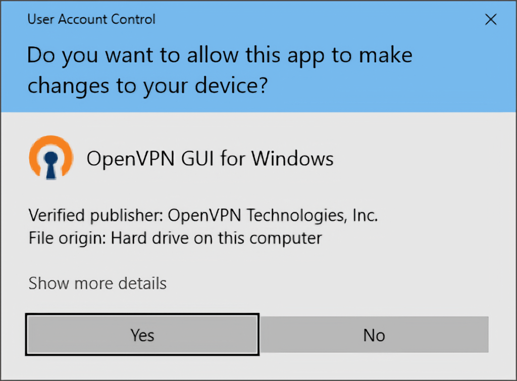 Opening OpenVPN GUI on Windows