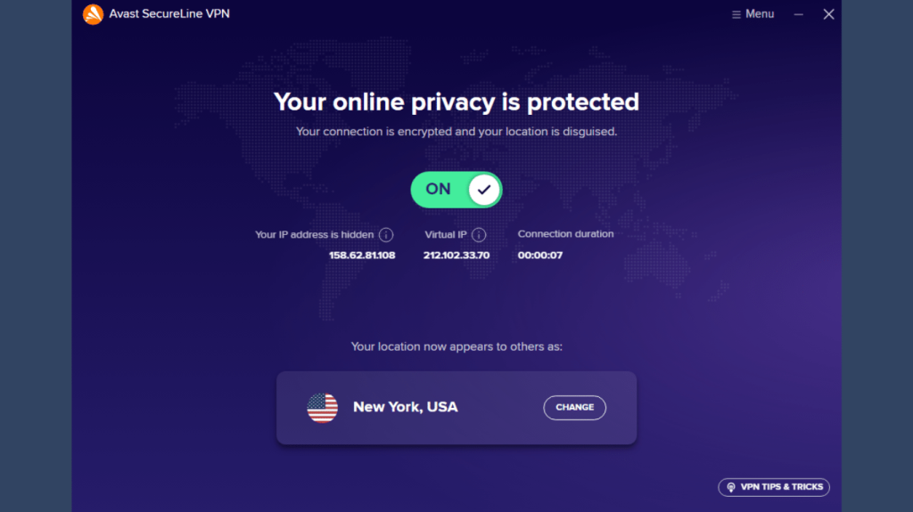 Avast SecureLine VPN Windows app