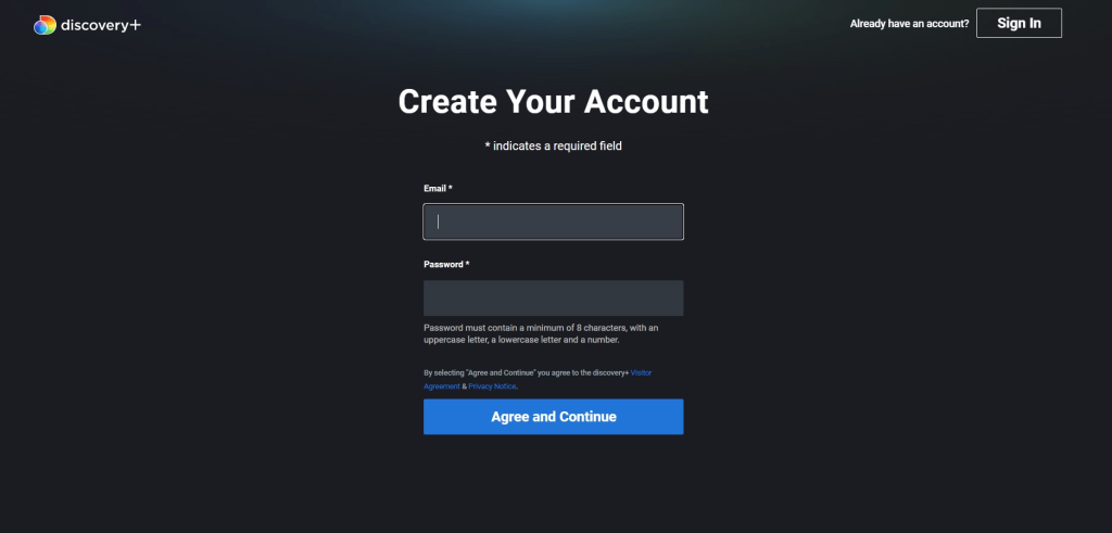 Creating a Discovery Plus account