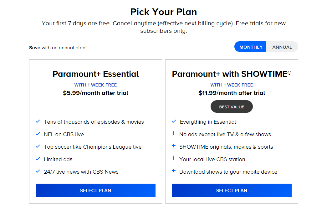 Selecting a Suitable Paramount Plus Subscription Plan