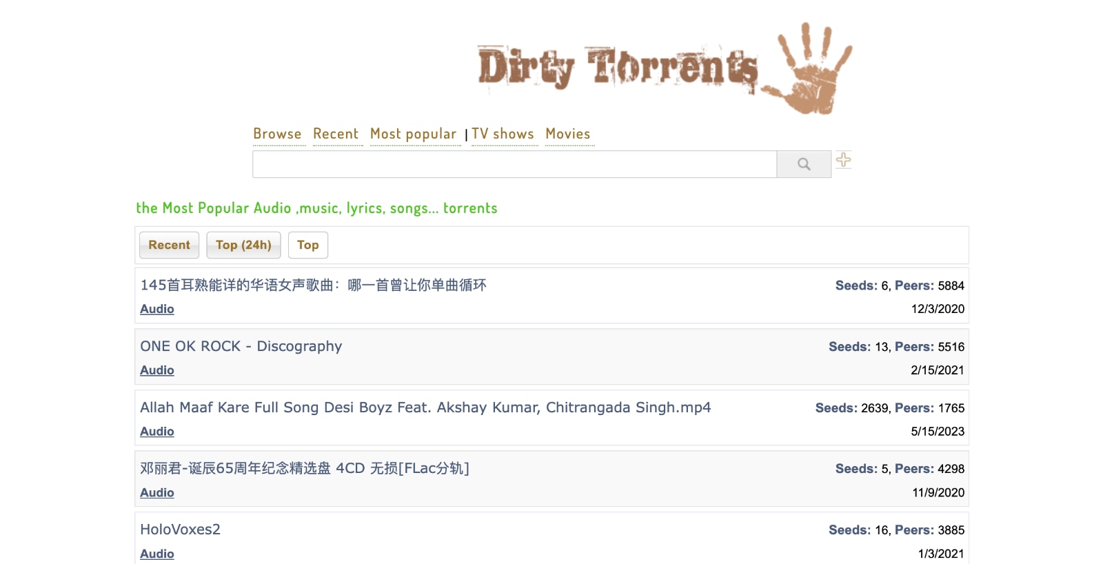 Dirty torrents