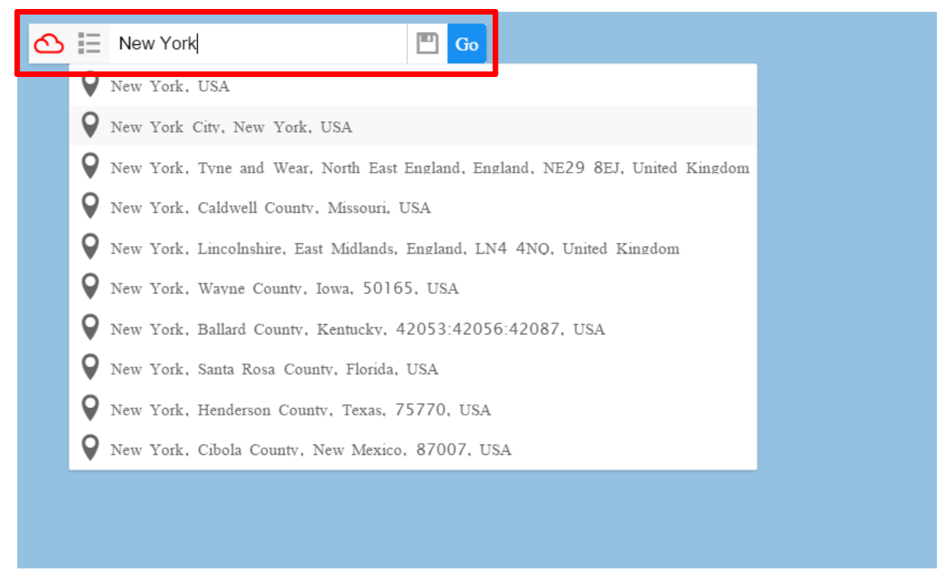 Searching for Your Preferred Location Using the Search Panel