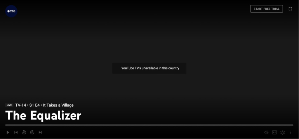 YouTube TV error message variant 2 screenshot