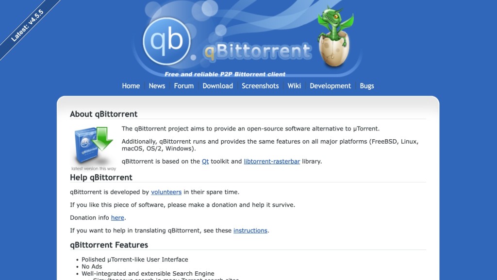 qBitTorrent Client Website